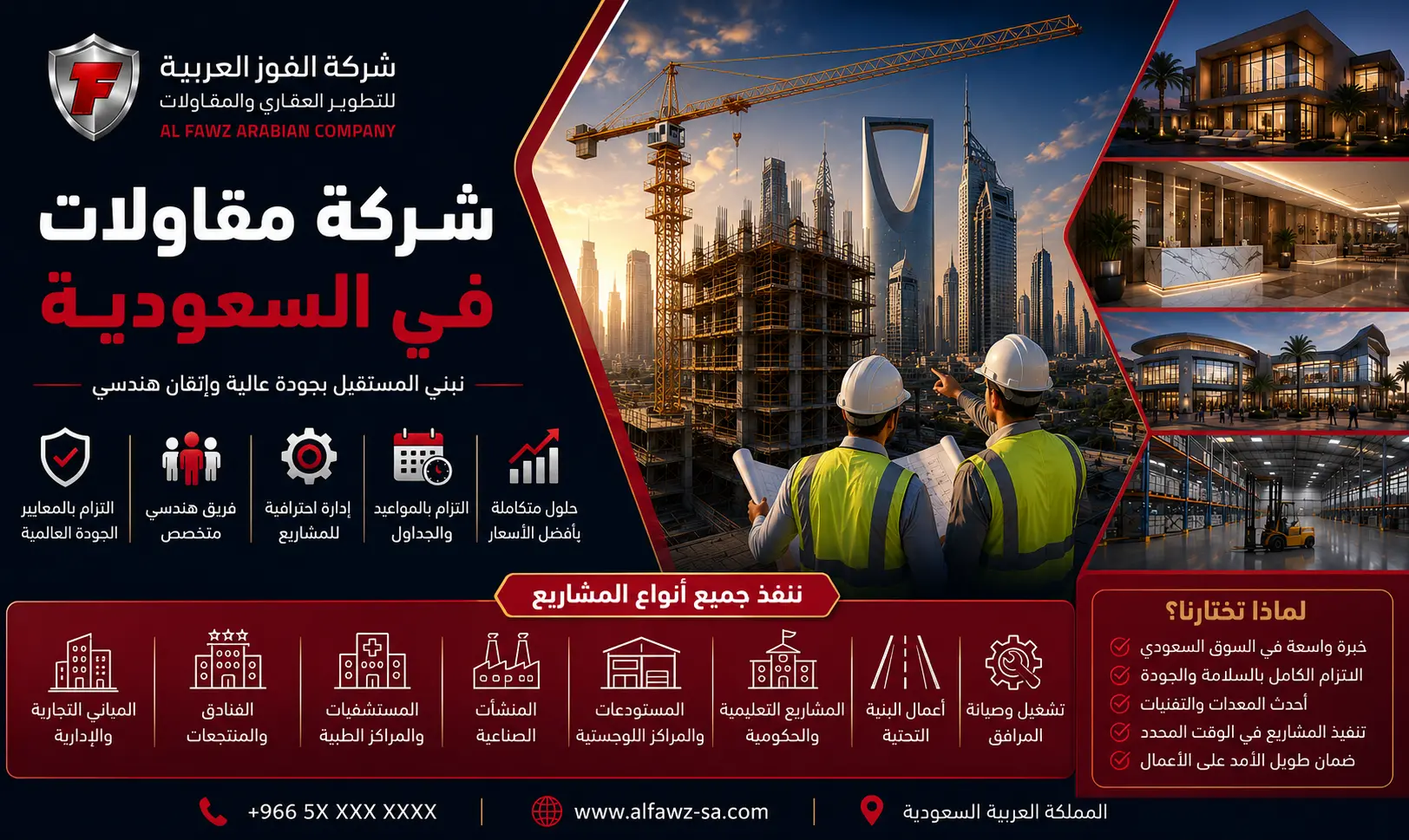 شركة مقاولات في السعودية – شريكك الأمثل لتنفيذ المشاريع الإنشائية وأعمال الخرسانة المسلحة