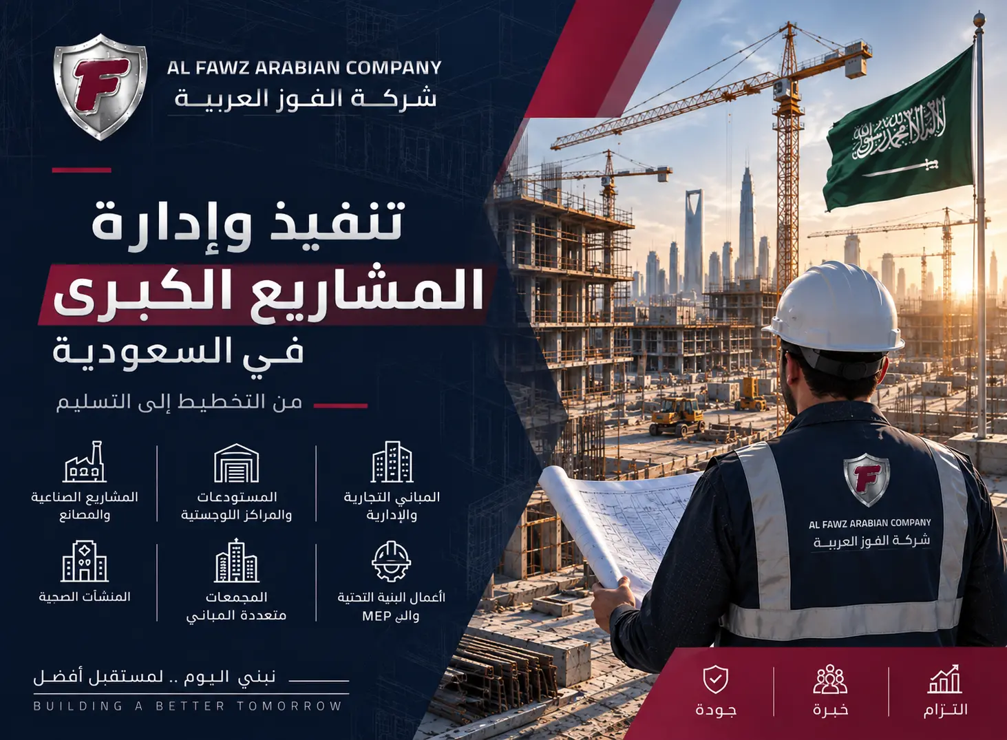 مقاول مشاريع كبرى في السعودية لتنفيذ وإدارة المشاريع المتكاملة