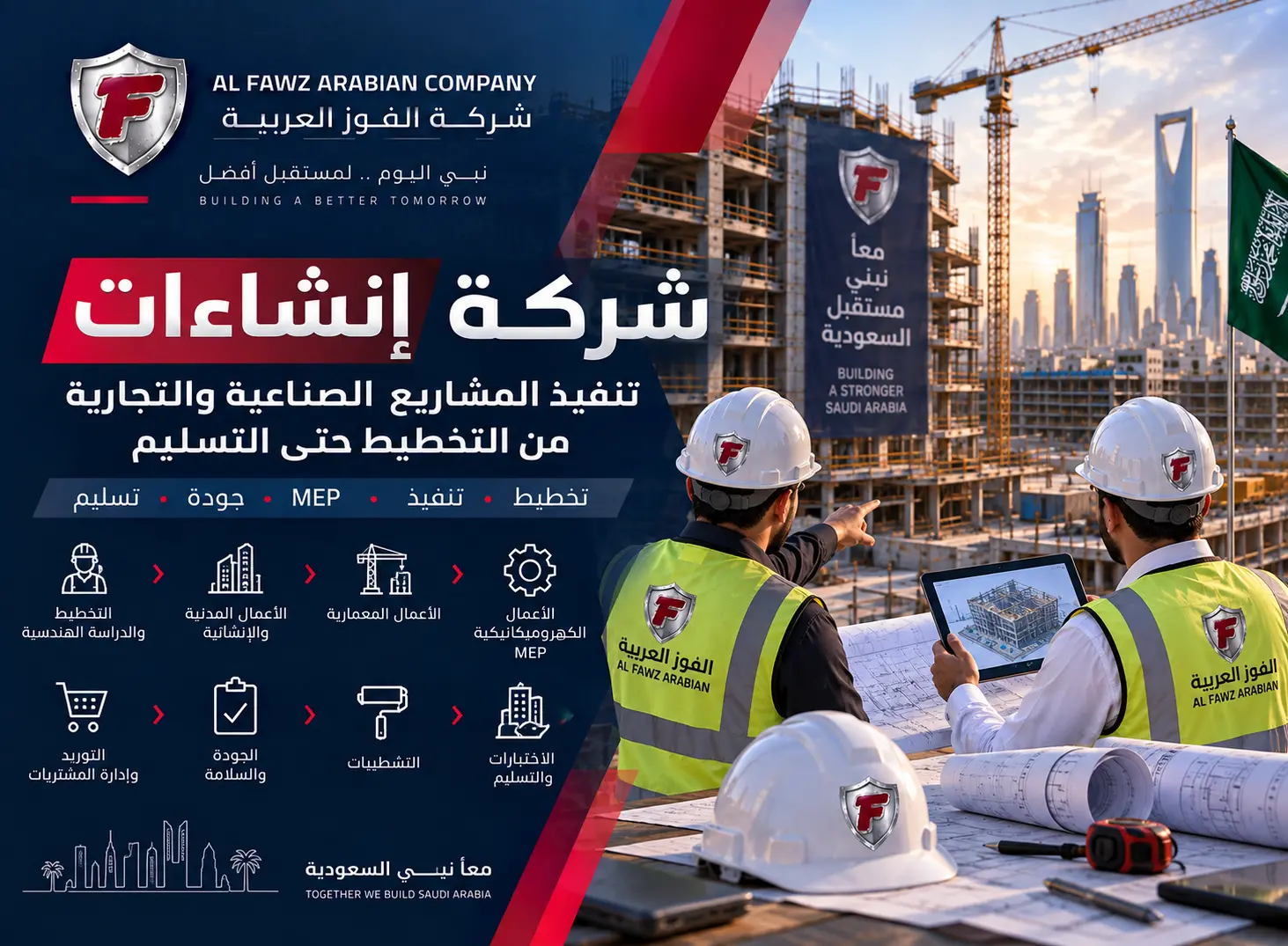 شركة إنشاءات لتنفيذ وإدارة المشاريع الصناعية والتجارية باحترافية