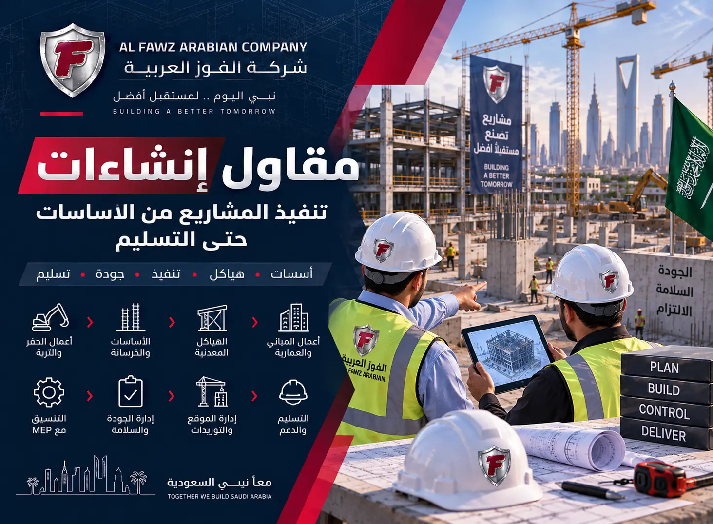 مقاول إنشاءات لتنفيذ المشاريع التجارية والصناعية باحترافية