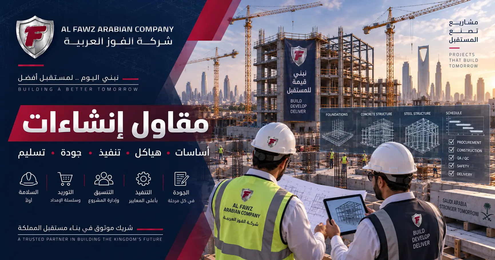 مقاول إنشاءات لتنفيذ المشاريع التجارية والصناعية باحترافية